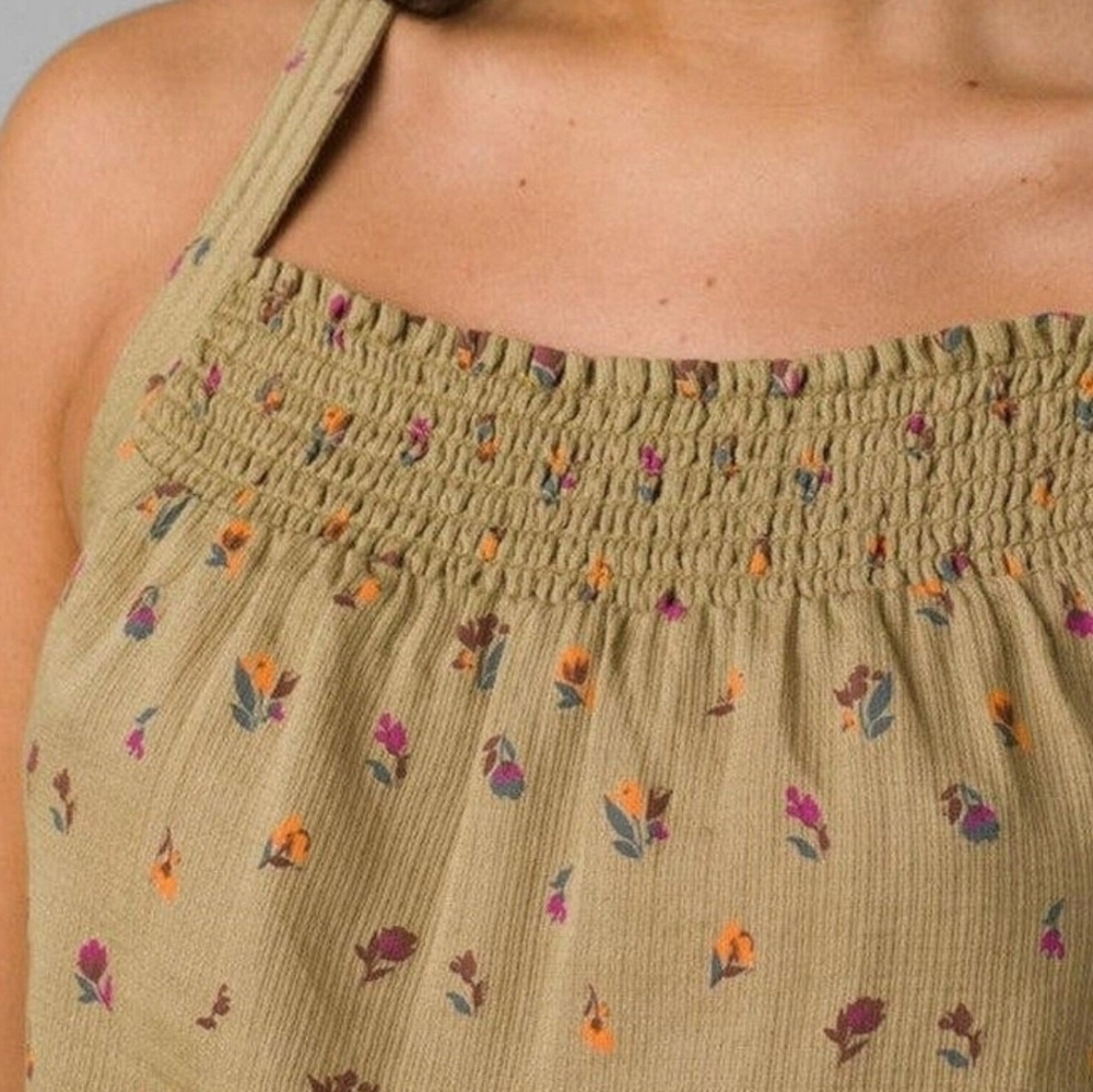 Prana Women's Size XL Little Palm Cami Sweet Grass Meadow Floral Cotton Top NWT - Picture 3 of 13